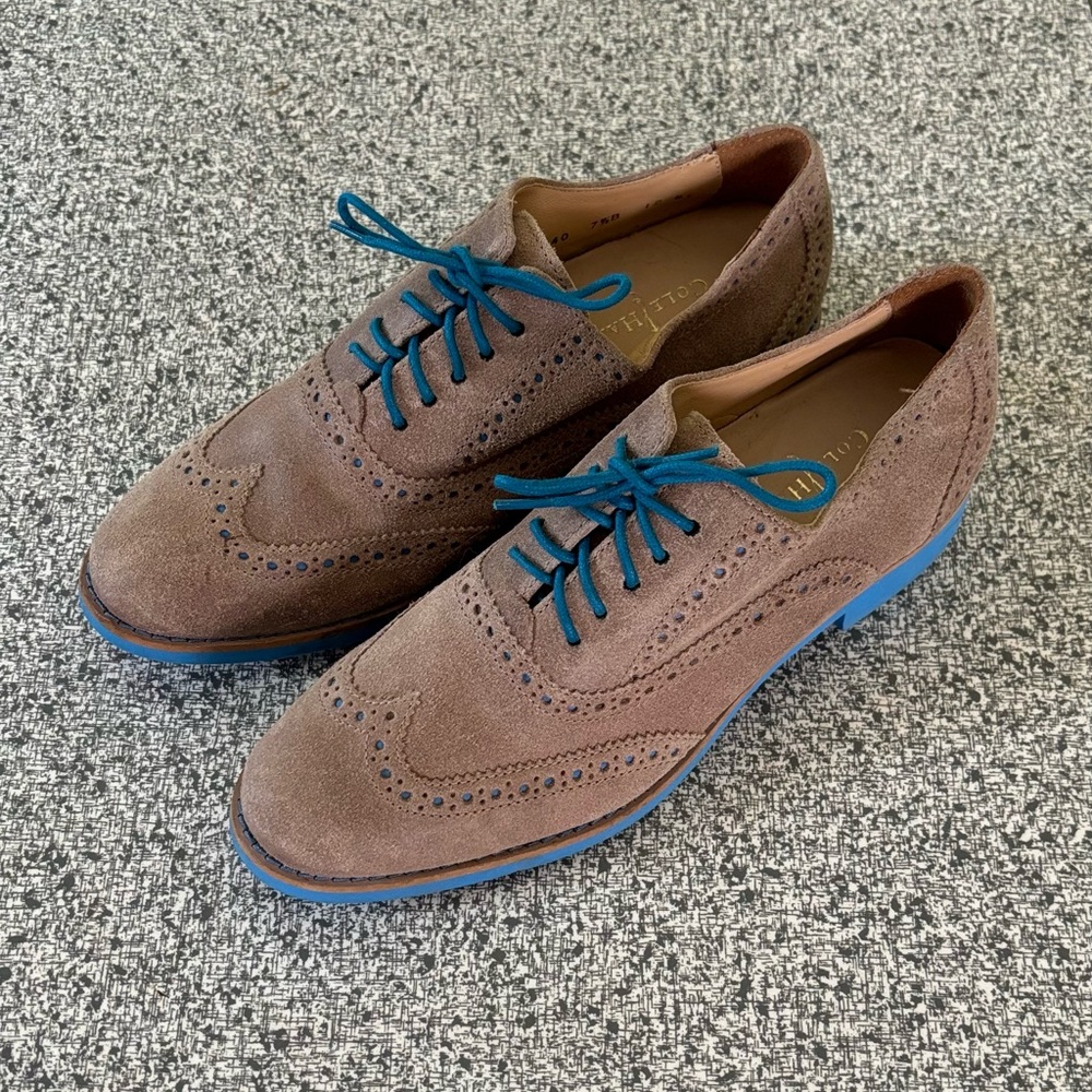 Suede Wingtip Oxford Shoes